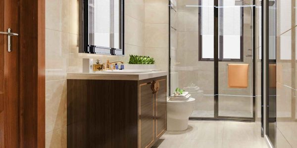 3d-rendering-modern-wood-stone-white-bathroom (1) Tile Installation